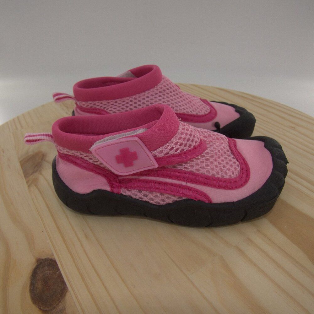 Lifeguard Pink Toddler Rubber Bottom Swim Water Shoes Size 7/8